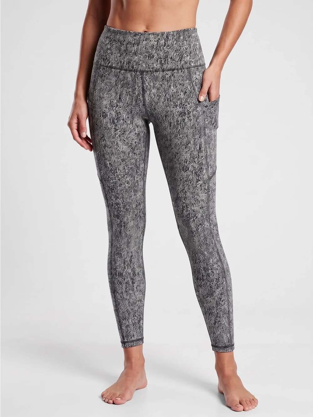 Lululemon Women’s Black Gray White Leggings w Side Pocket! Size 6